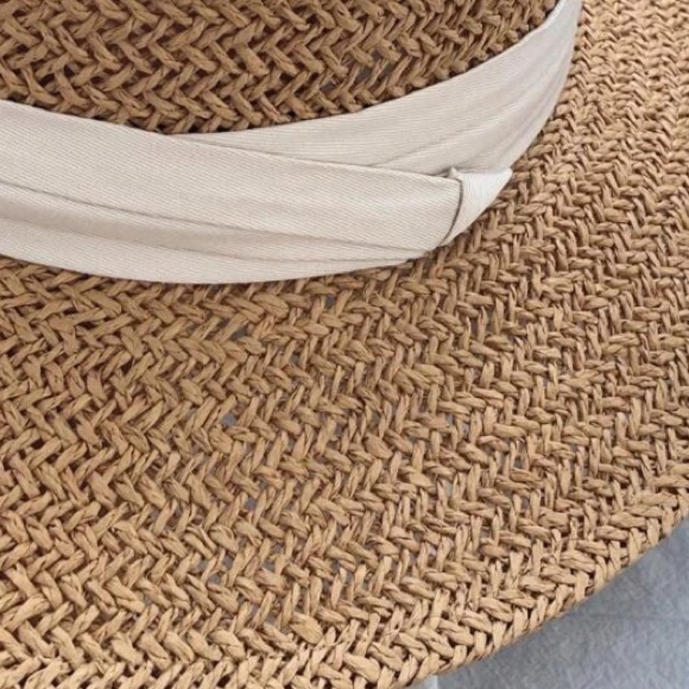 Woven Raffia Bohemian Ribbon Hat - Picture 9 of 10